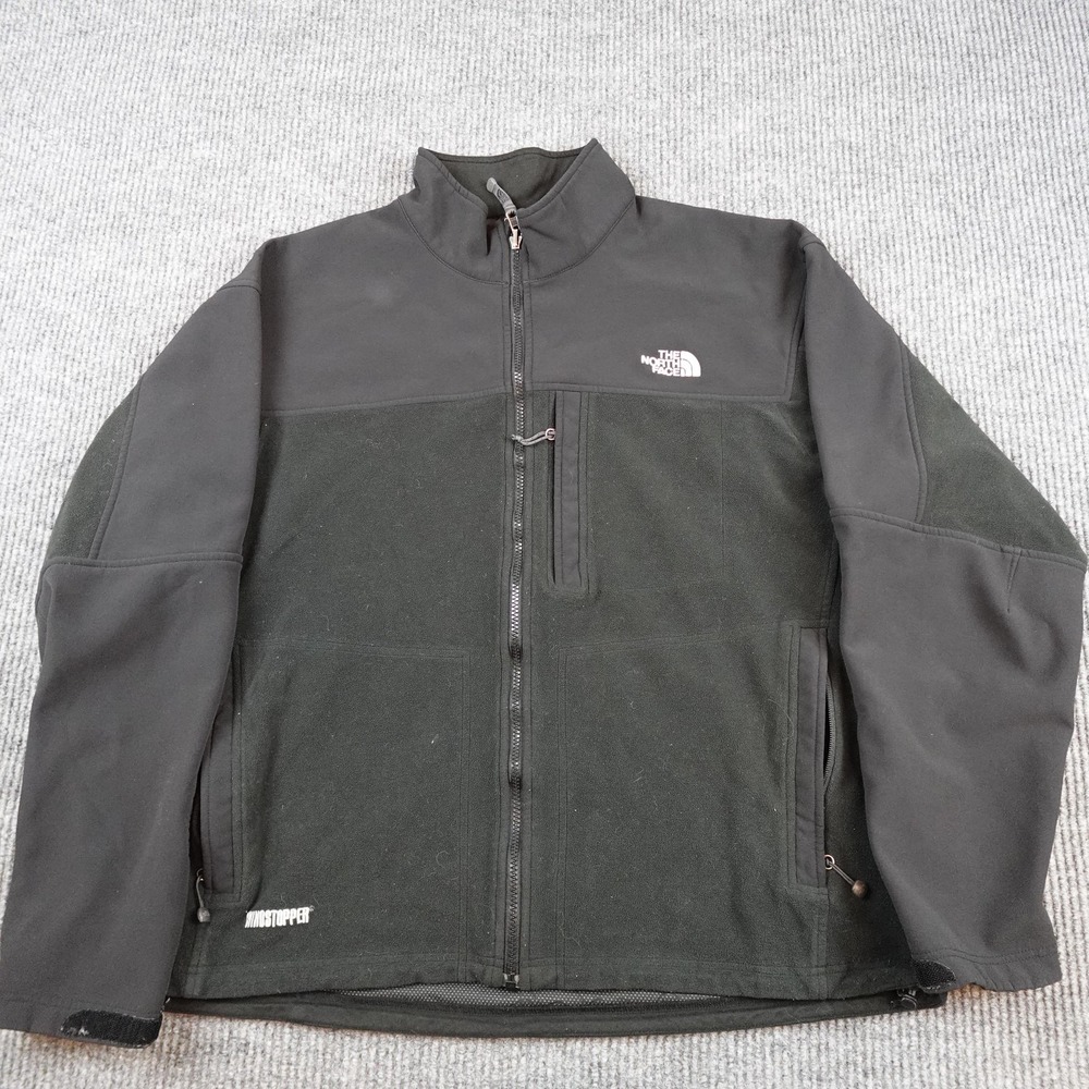 North Face Windstopper Jacket Mens 2XL Black Fleece Full Zip Outdoor Hiking